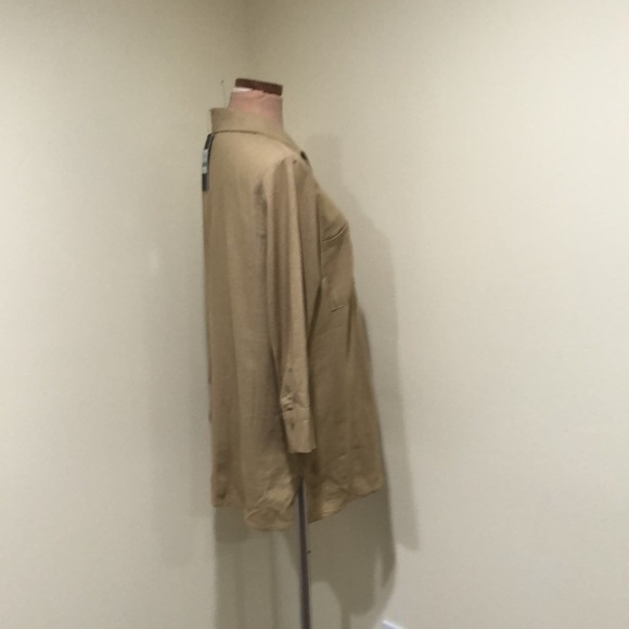 NWT Jones New York Blouse Size Large Tan Linen Blend - Picture 3 of 10